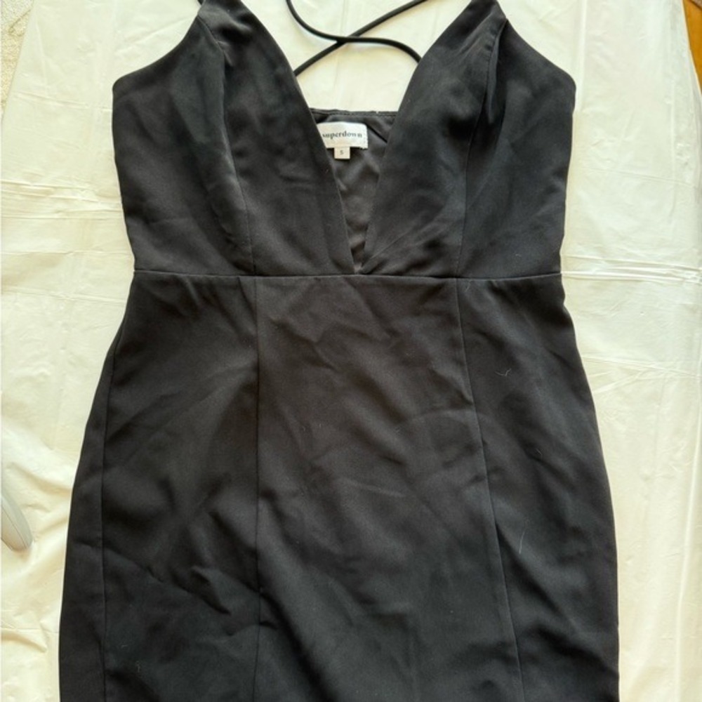 Superdown Sleek Black Backless Dress